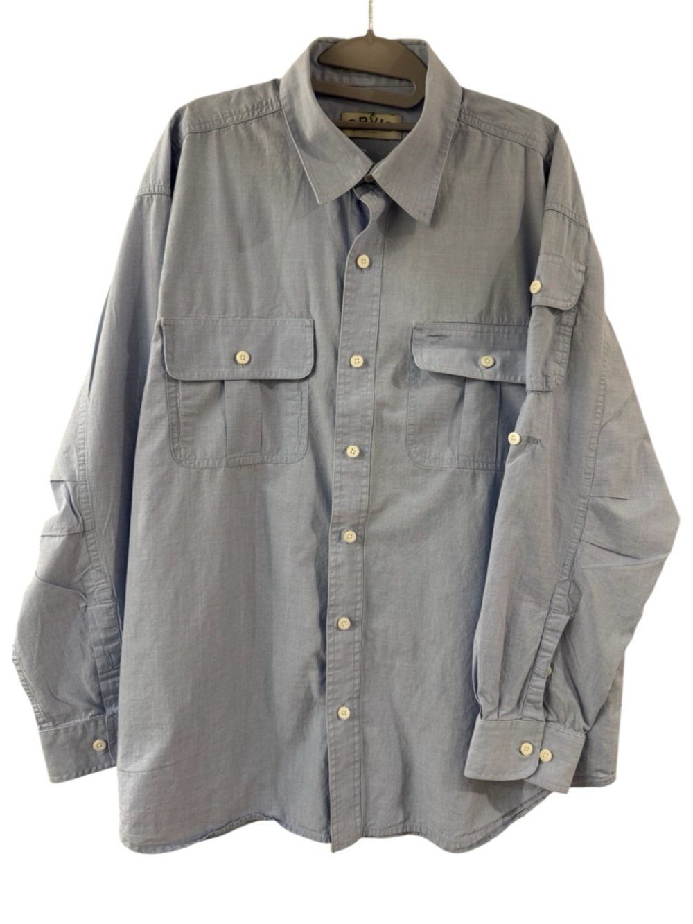 Orvis - Light Blue Button-Up Shirt with Chest Pockets - Size XL
